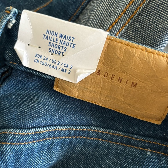 H&M Size 2 Blue high waisted Shorts - Picture 4 of 10